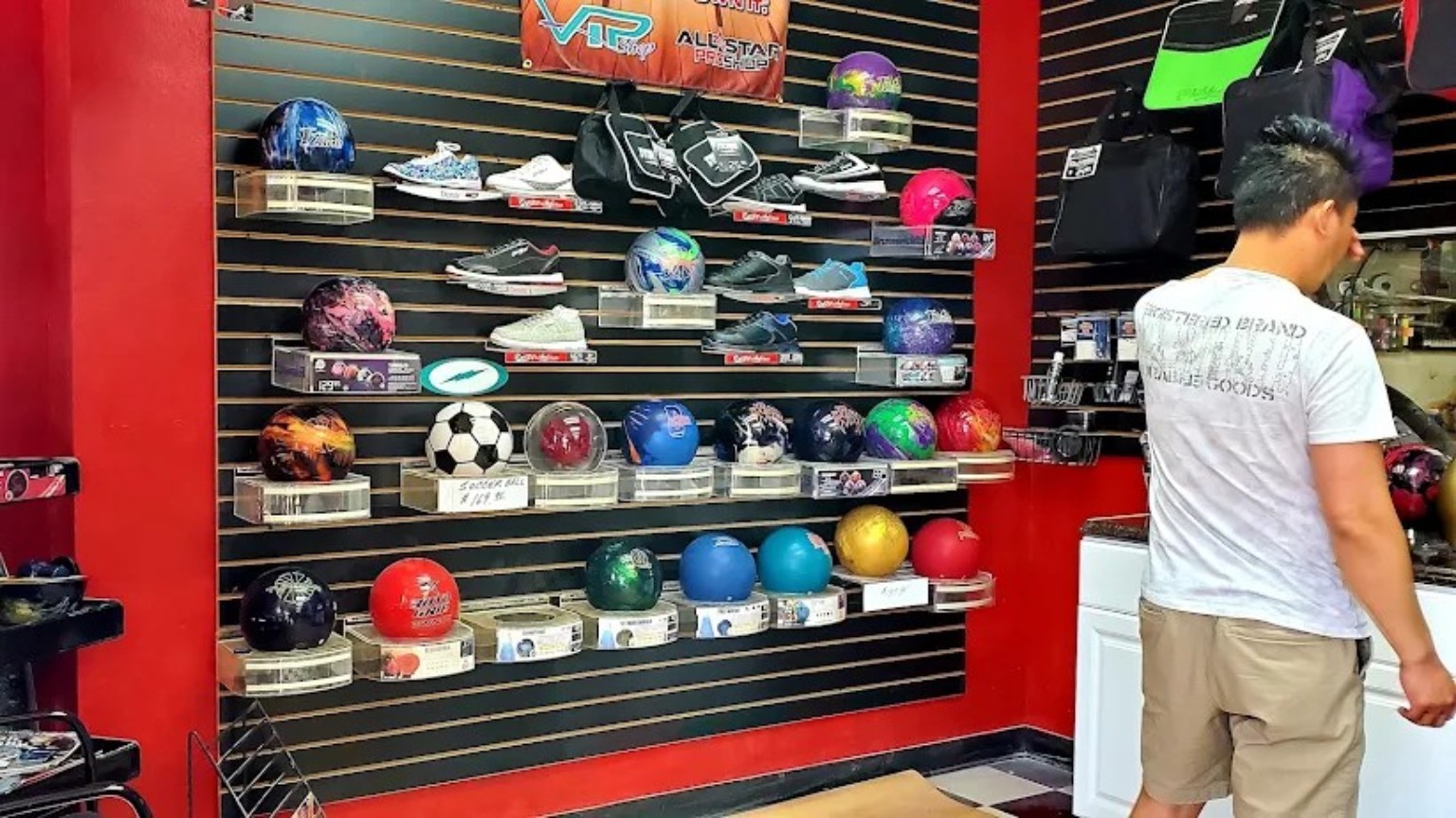 Bowling products inside Bowling Medic Pro Shop.